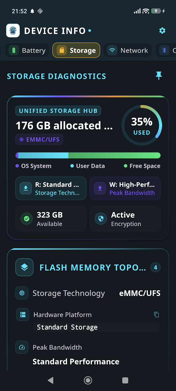 Device Info: System, CPU, RAM Android App Interface Screenshot 3