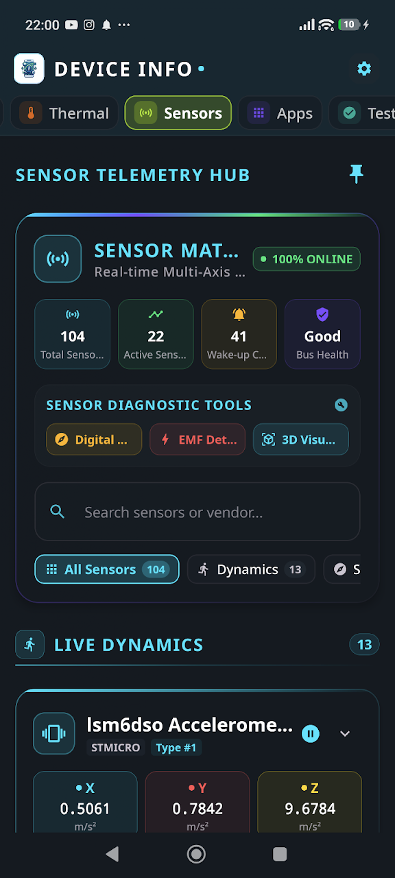 Device Info: System, CPU, RAM Android App Interface Screenshot 4