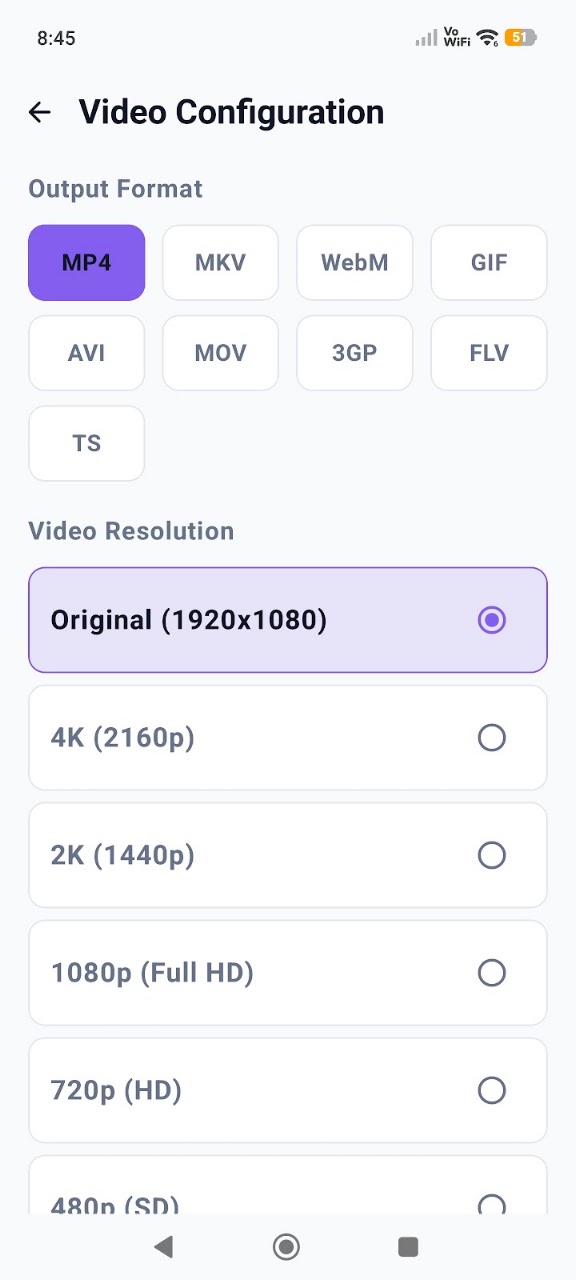 Media Video Audio Converter Android App Interface Screenshot 1