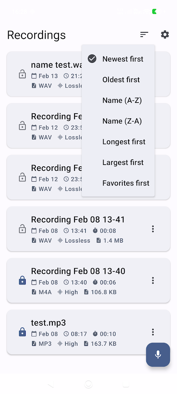 Voice Recorder Android App Interface Screenshot 5